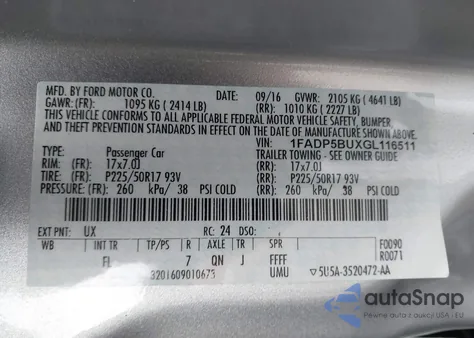 2016 Ford C-Max Sel from USA, damaged, VIN 1FADP5BUXGL116511